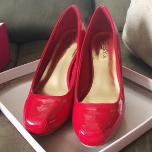 Candies Red Heels 3 1/2 inch heel